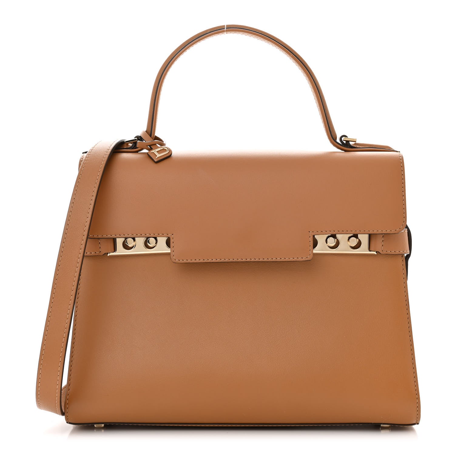 Delvaux Calfskin MM Tempete Satchel Camel 1 of 11