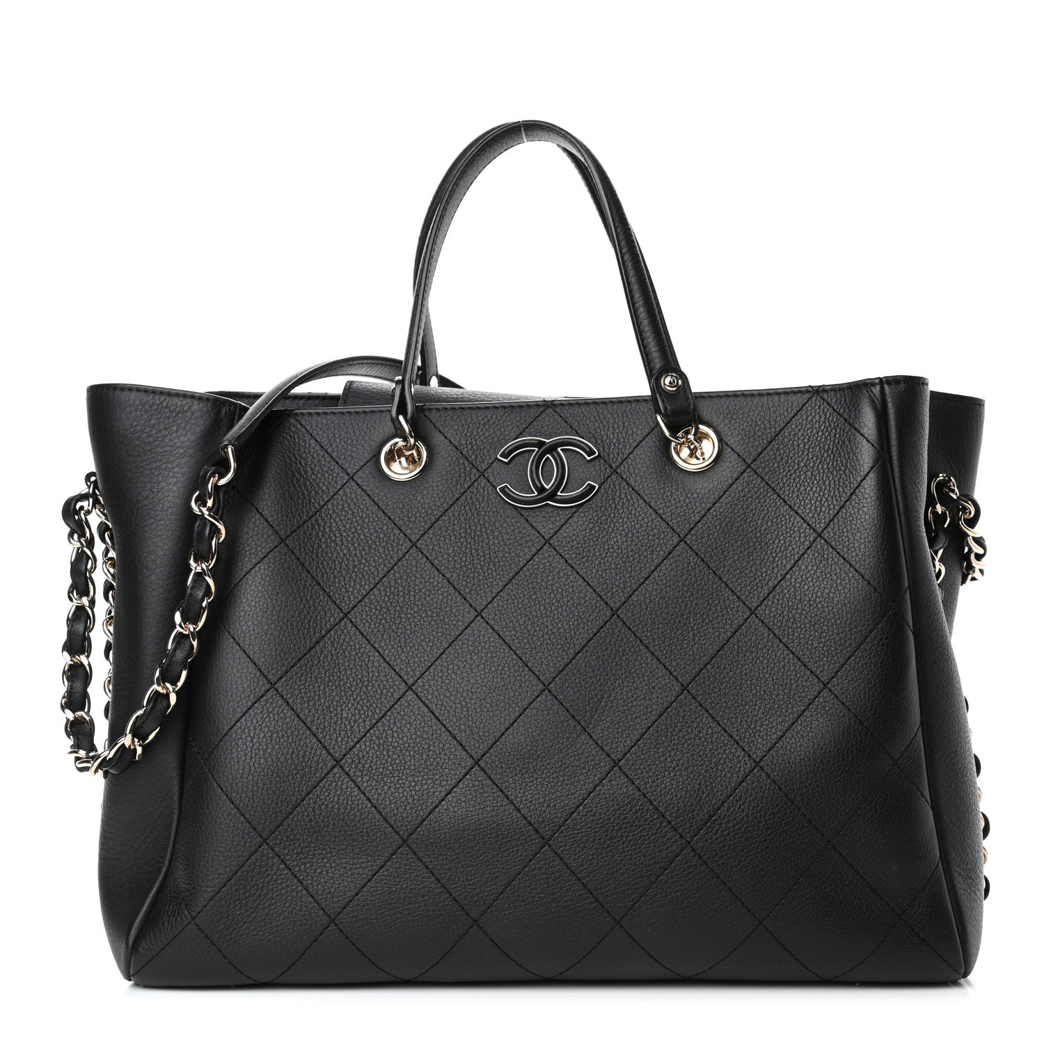 Chanel Bullskin Stitched Medium Shopping Bag Black 1 of 5