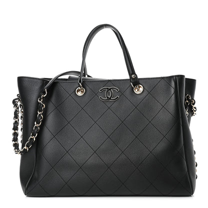 Chanel Bullskin Stitched Medium Shopping Bag Black 1 of 5
