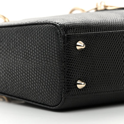 Christian Dior Lizard Small Lady Dior Black 9 of 14