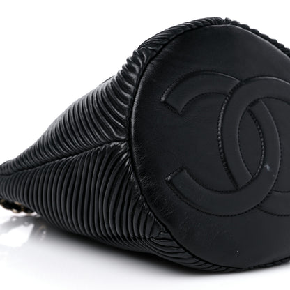 Chanel Lambskin Chevron Drawstring Bag Black 8 of 13
