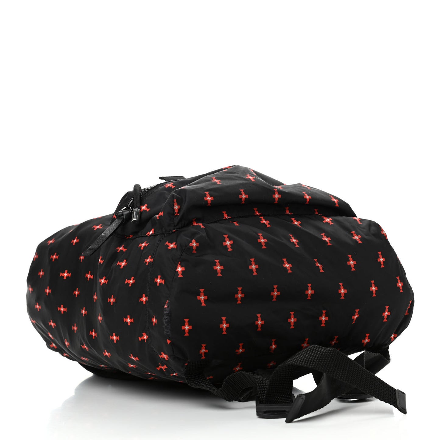 Nylon Totem Printed Backpack Black