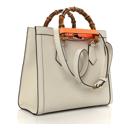 Gucci Wonka Grain Calfskin Small Diana Tote Bag Mystic White Orange Fluo 3 of 13