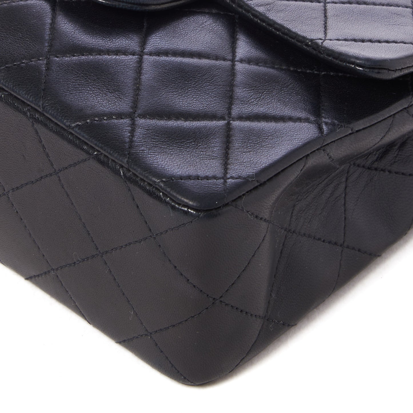 Lambskin Quilted Mini Square Flap Black