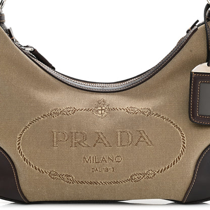 Prada Jacquard Logo Hobo Corda Bruciato 8 of 10