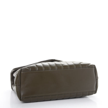 Saint Laurent Calfskin Y Quilted Monogram Medium Loulou Chain Satchel Kaki Fonce 4 of 8