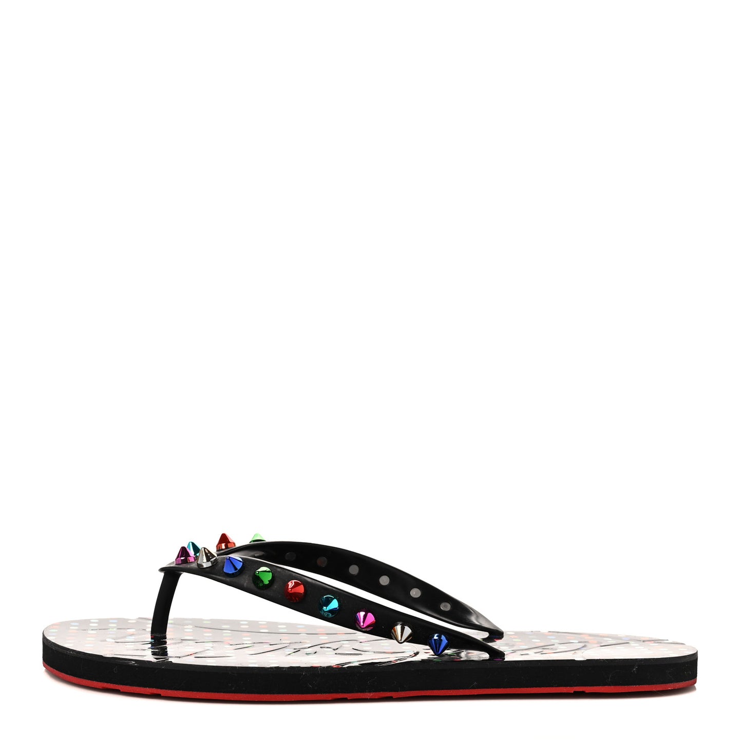 Rubber Spike Loubi Donna Flip Flop 40 Black Multicolor