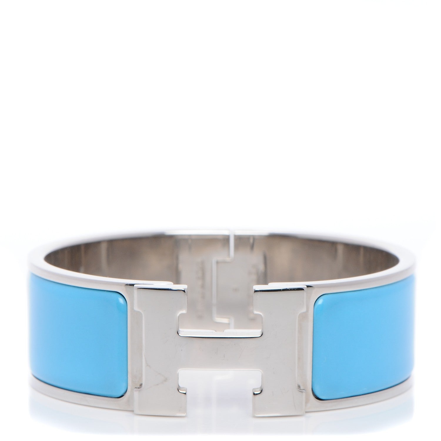 Hermes Enamel Clic Clac H Wide Bracelet PM Blue Jean 1 of 5