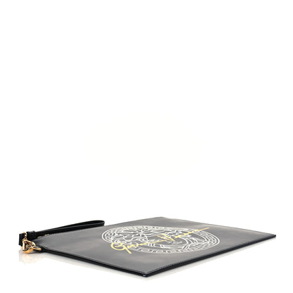 Versace Calfskin Medusa Print Zip Pouch Black 4 of 7