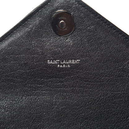Saint Laurent Sheepskin Matelasse Chevron Monogram Medium College Bag Black 8 of 12