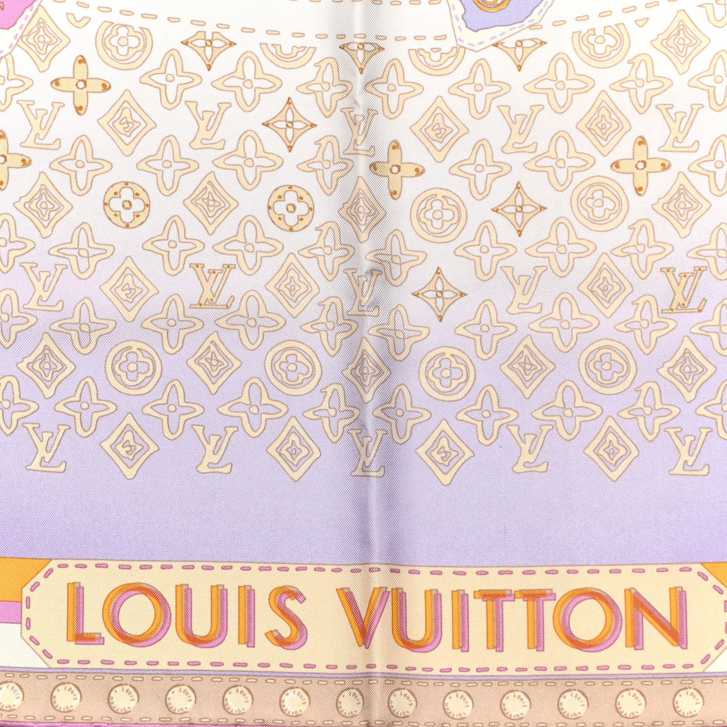 Silk Monogram Map Square Scarf
