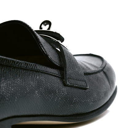 Hermes Patent Epsom Womens Kelly Loafers 38 Black 6 of 6