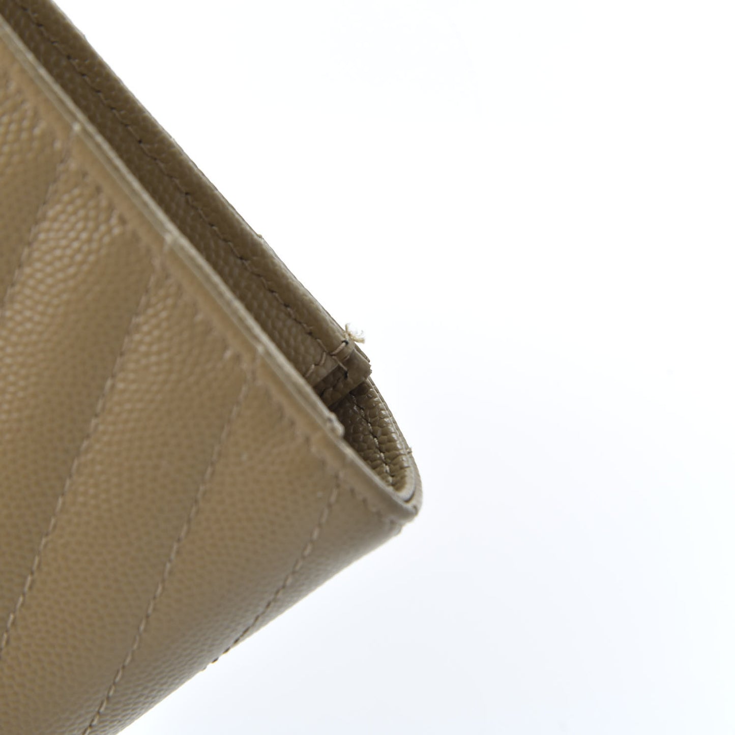 Grain De Poudre Matelasse Chevron Monogram Flap Wallet Deep Beige