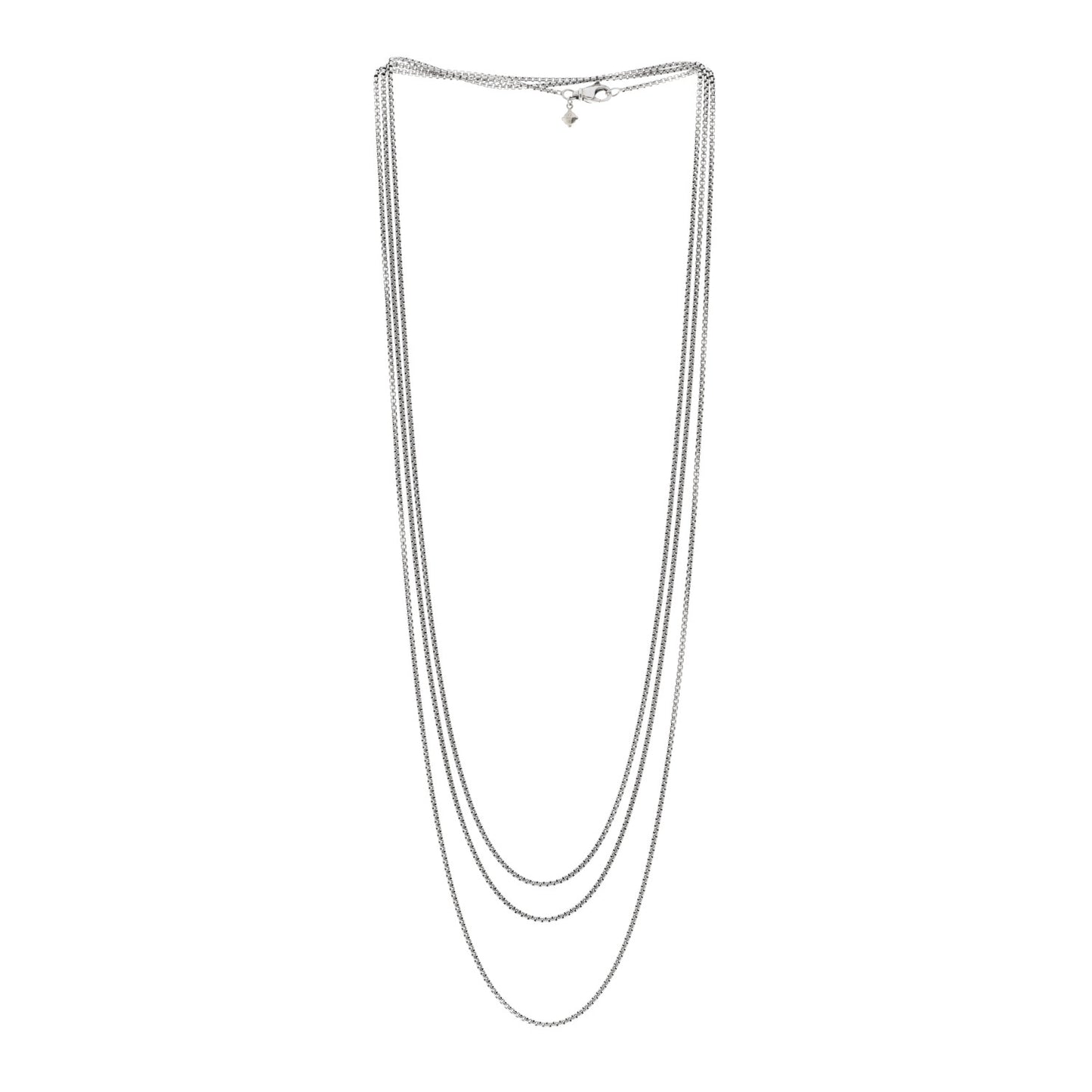 Sterling Silver 14K Yellow Gold 1.7mm Box Chain Necklace 72"