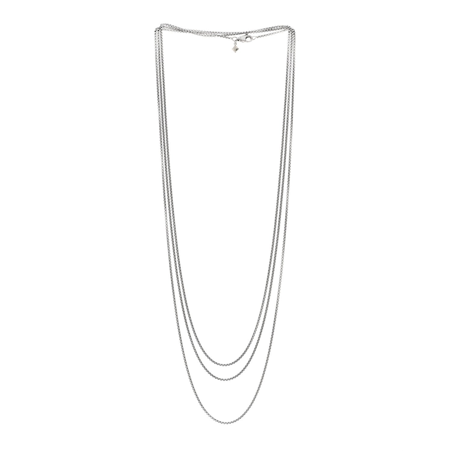 David Yurman Sterling Silver 14K Yellow Gold 1.7mm Box Chain Necklace 72" 3 of 4