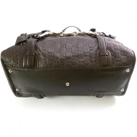 Guccissima 85th Anniversary Boston Tote Chocolate Brown