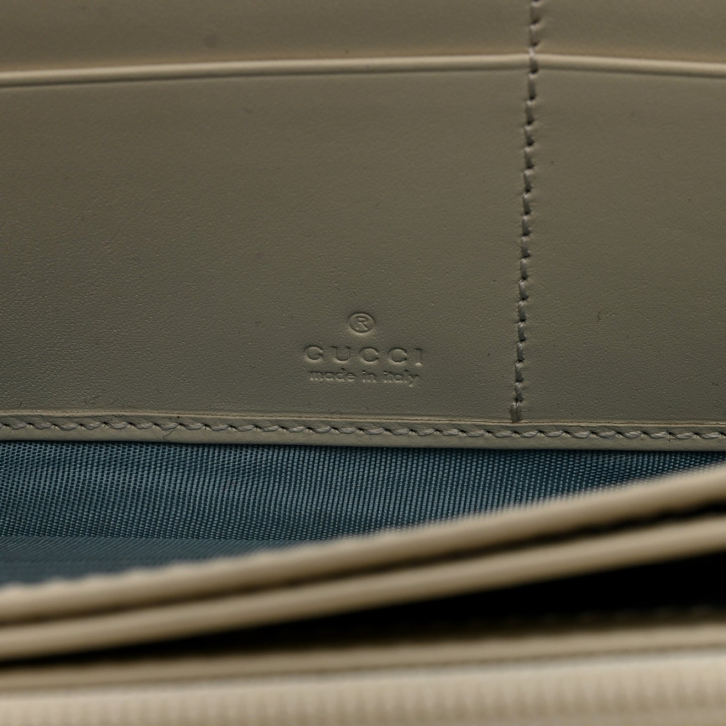 X SEGA Calfskin GUCCY Stars Zip Around Wallet Mystic White Gold