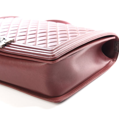 Chanel Lambskin Quilted Large Boy Flap Burgundy 6 of 9