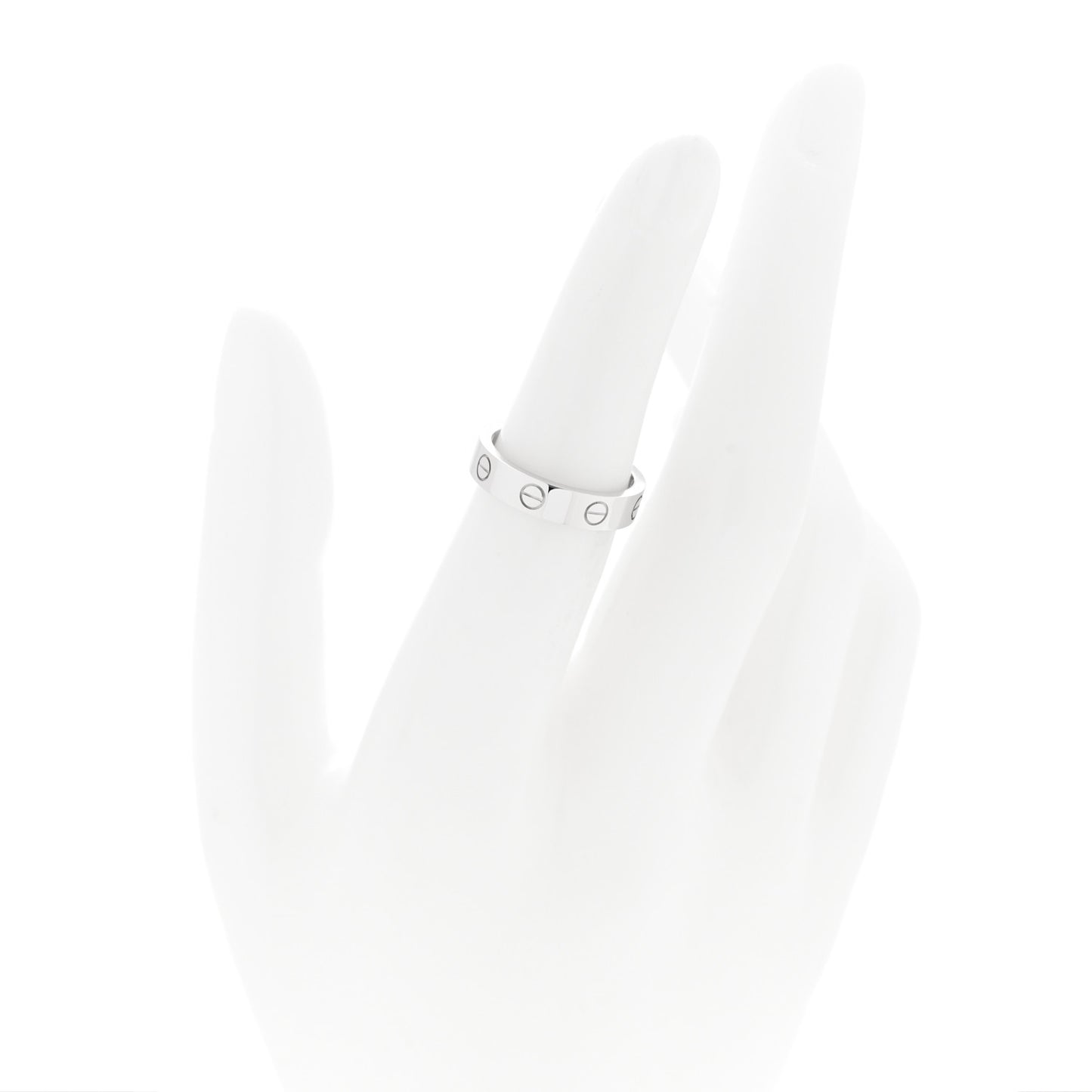 18K White Gold Diamond 4mm LOVE Wedding Band Ring 50 5.25