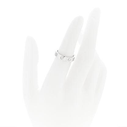 Cartier 18K White Gold Diamond 4mm LOVE Wedding Band Ring 50 5.25 2 of 4