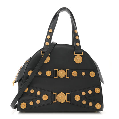 Versace Calfskin Medallion Tribute Bowling Bag Black 1 of 15