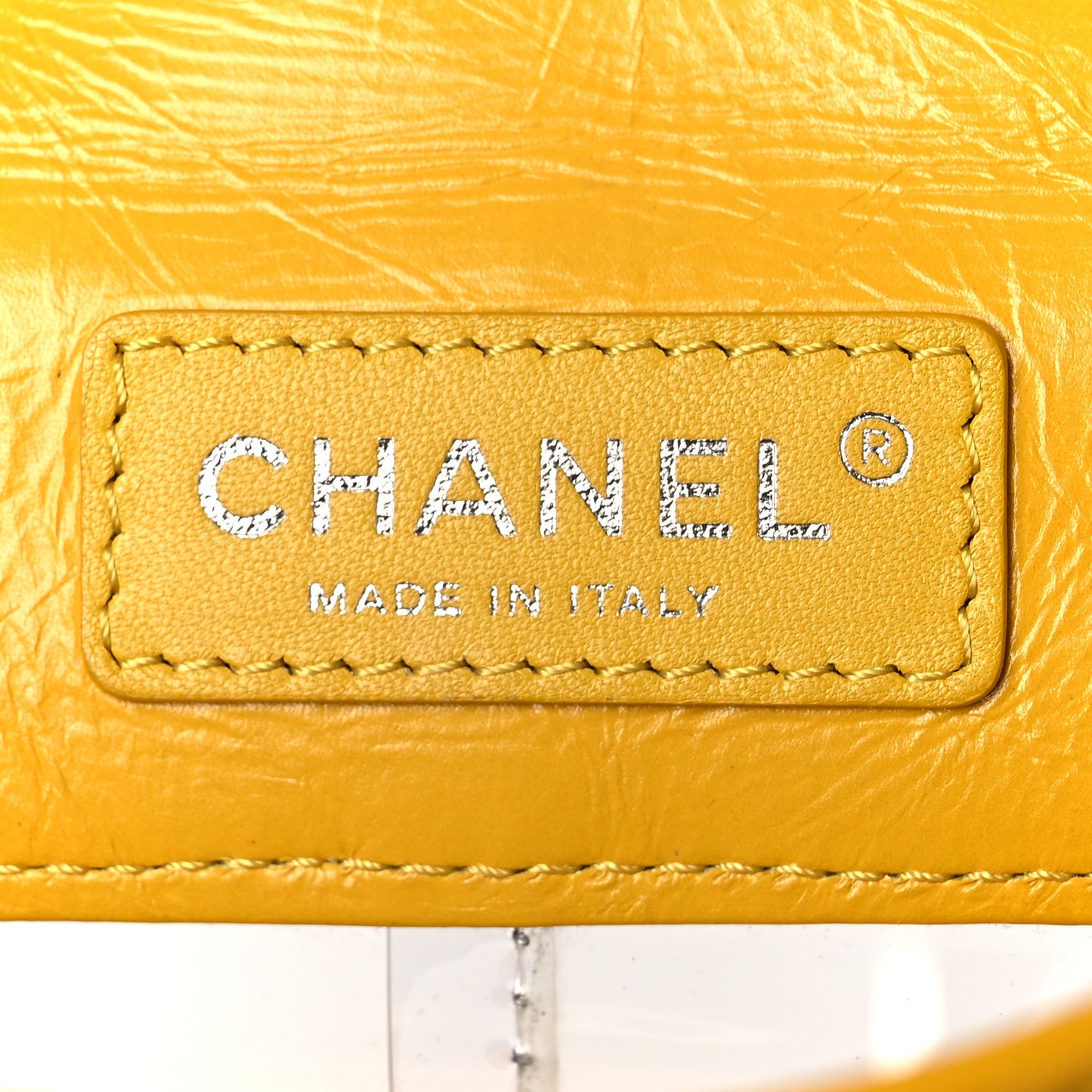Crumpled Calfskin PVC Quilted Backpack Yellow