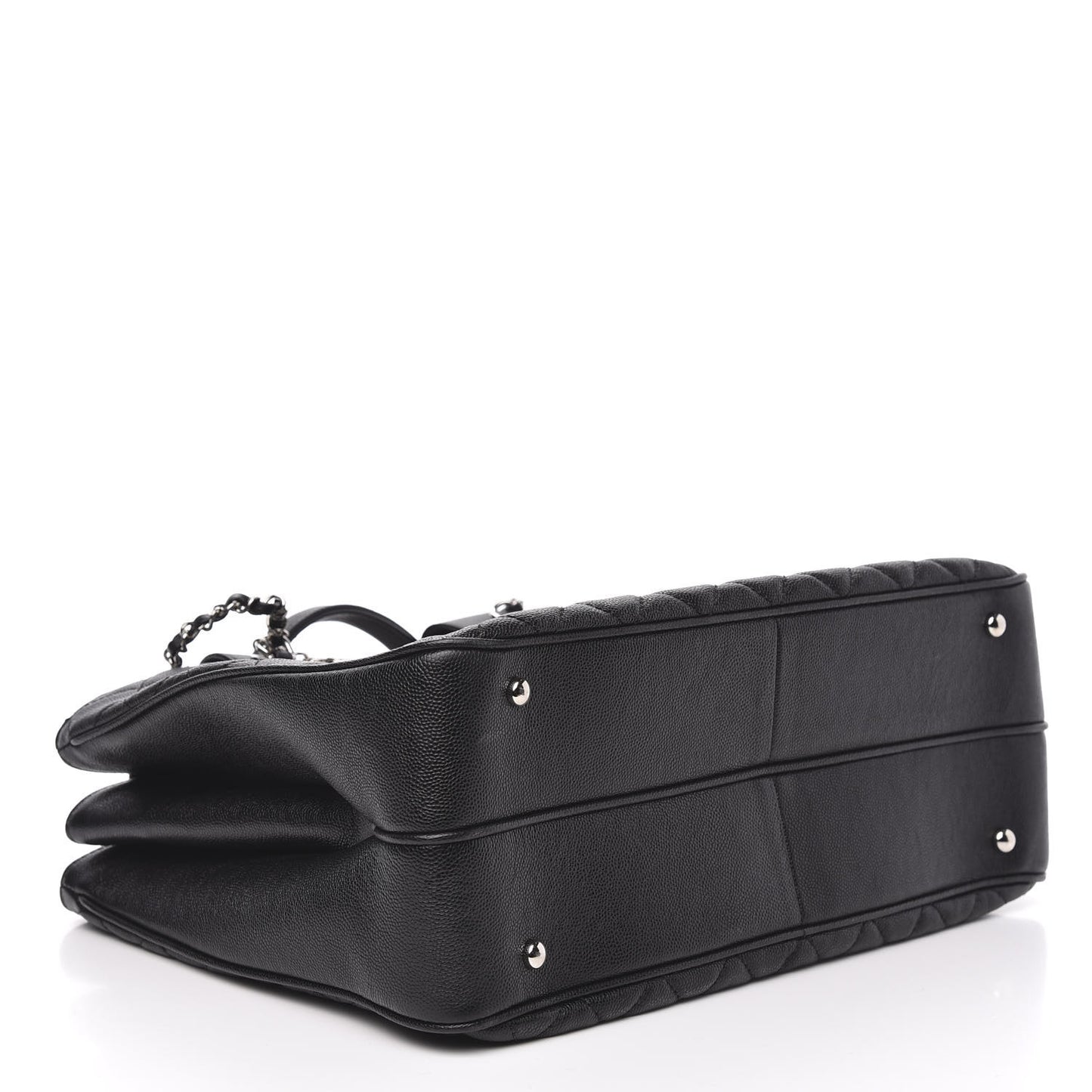 Caviar Quilted Large Urban Companion Top Handle Shopping Tote Black