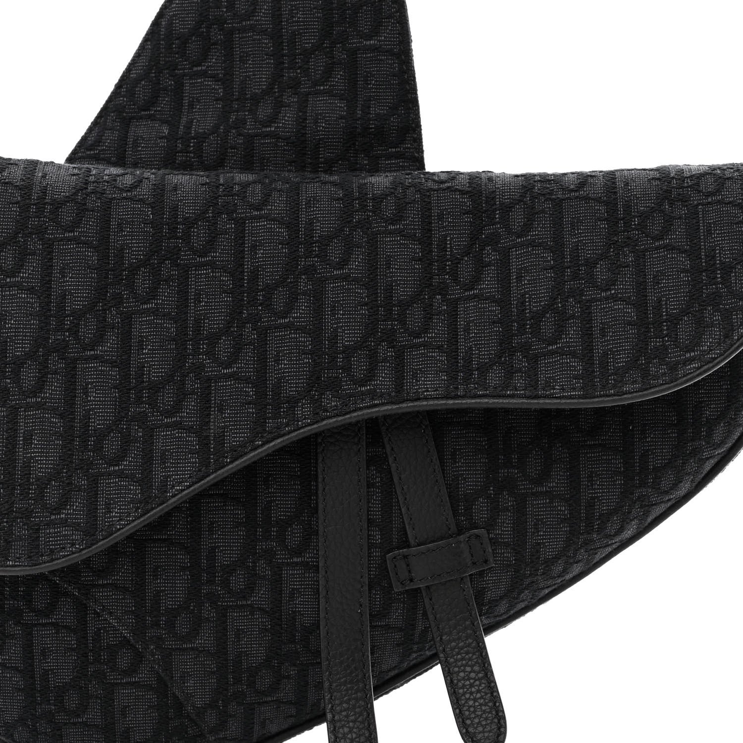 Christian Dior Oblique Mens Saddle Bag Black Blue 8 of 11