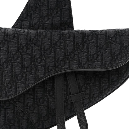 Christian Dior Oblique Mens Saddle Bag Black Blue 8 of 11
