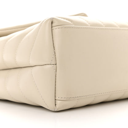Saint Laurent Calfskin Y Quilted Monogram Small Loulou Chain Satchel Crema Soft 9 of 15
