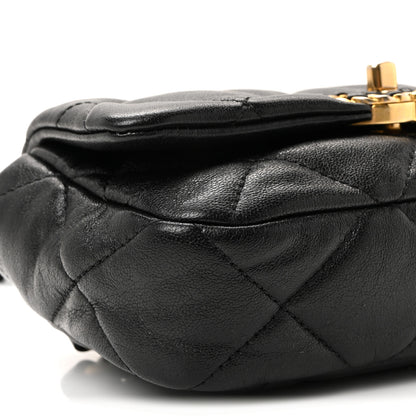 Chanel Goatskin Quilted Chanel 19 Waist Bag Black 9 of 10