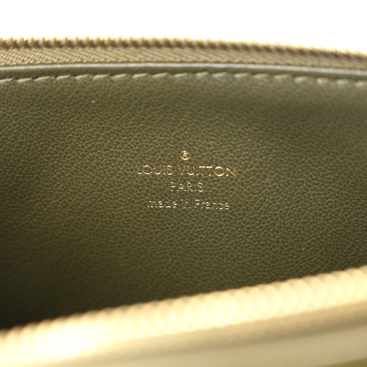 Lambskin Embossed Monogram Coussin MM Khaki