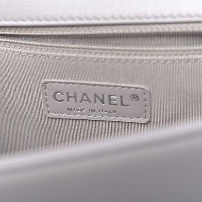 Chanel Calfskin Ombre Quilted Large Boy Flap Grey Beige 6 of 10