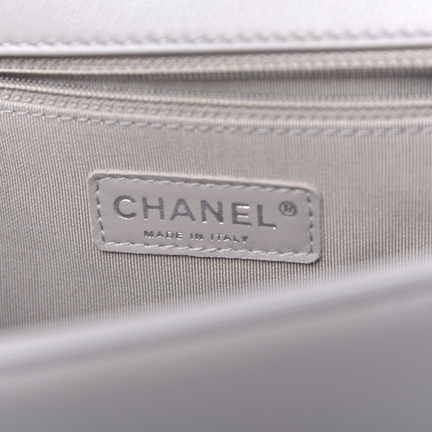 Chanel Calfskin Ombre Quilted Large Boy Flap Grey Beige 6 of 10