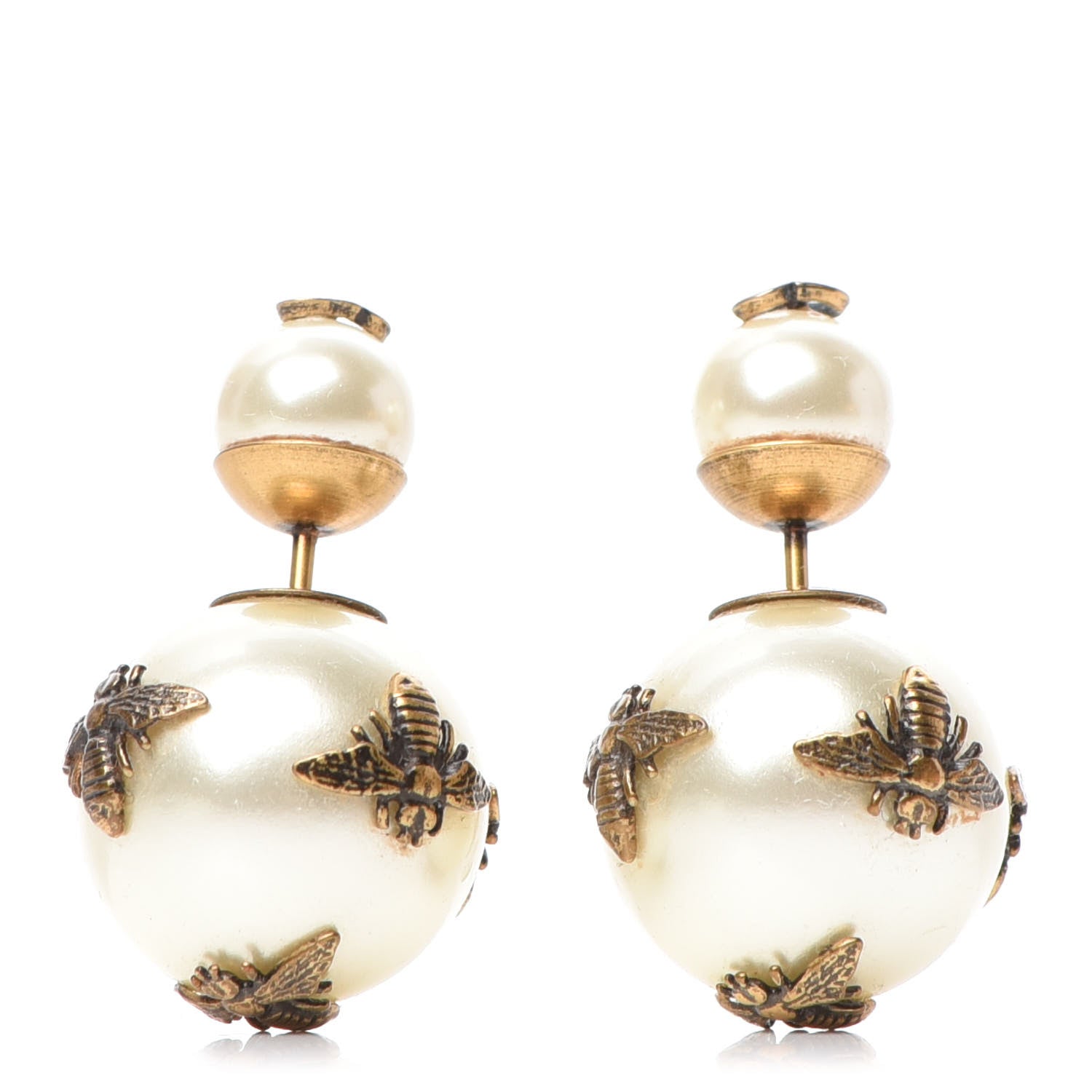 Christian Dior Pearl Tribales Bee Earrings Gold 1 of 4