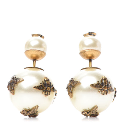 Christian Dior Pearl Tribales Bee Earrings Gold 1 of 4
