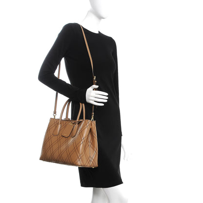 Prada City Calf Quilted Large Double Bag Caramel 2 of 12