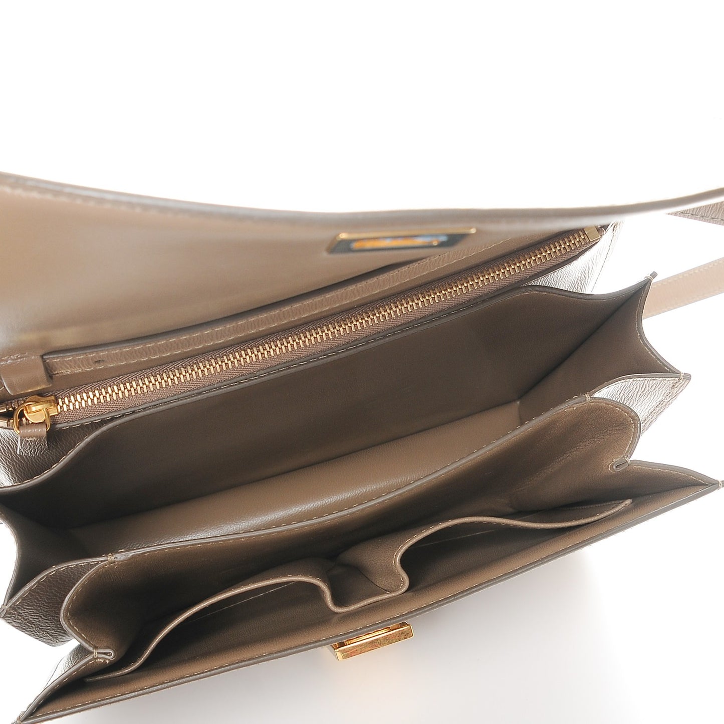 Liege Calfskin Medium Classic Box Flap Bag Taupe