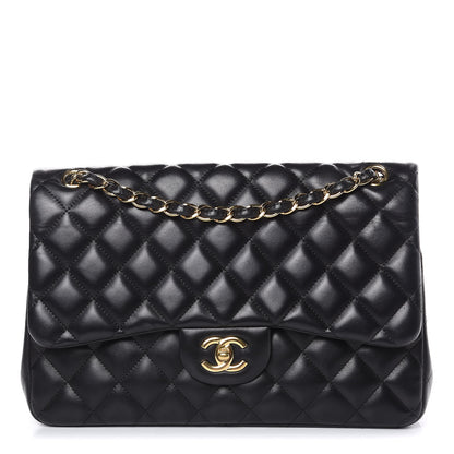 Chanel Lambskin Quilted Jumbo Double Flap Black 1 of 16