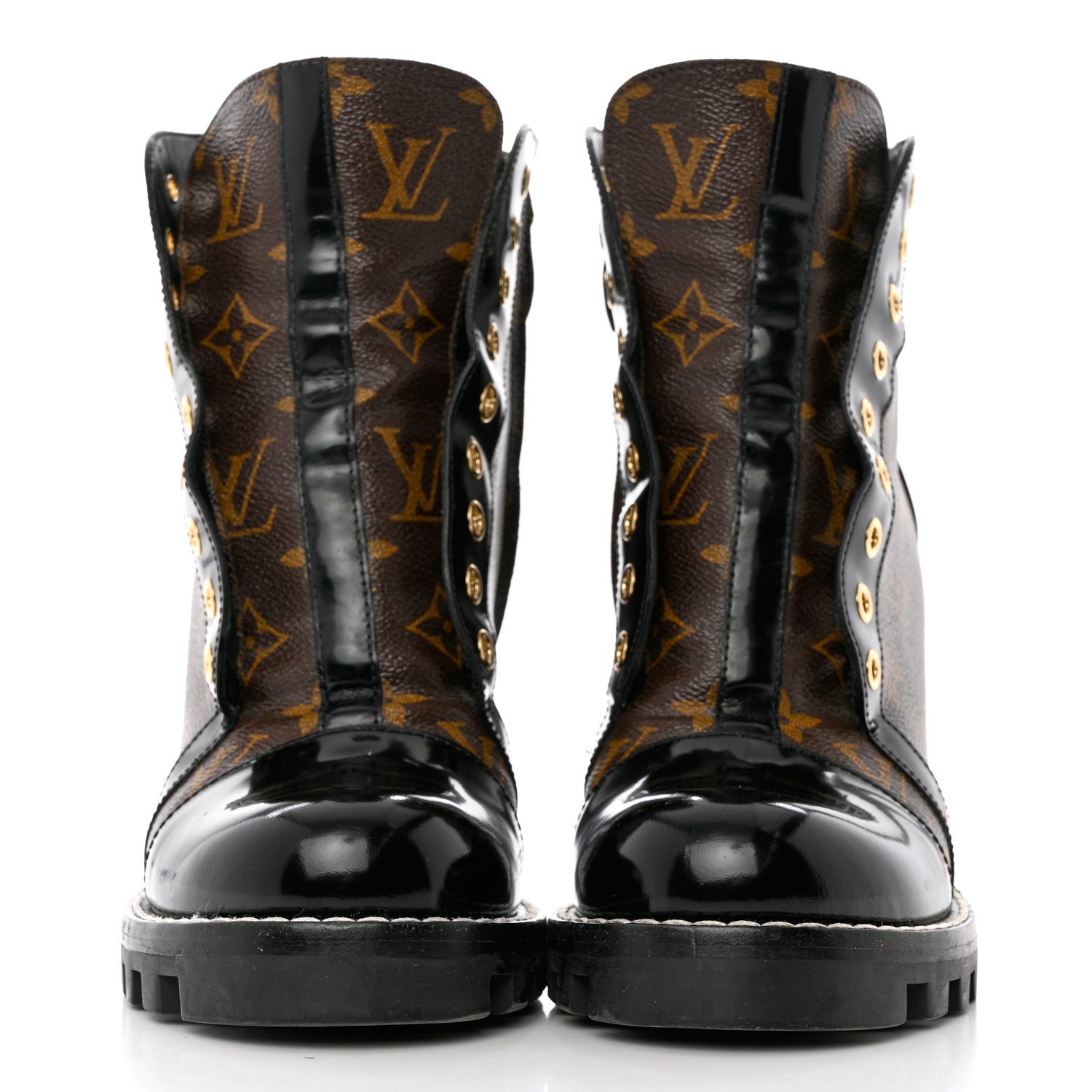 Louis Vuitton Patent Calfskin Monogram Star Trail Ankle Boots 39 Black 2 of 11