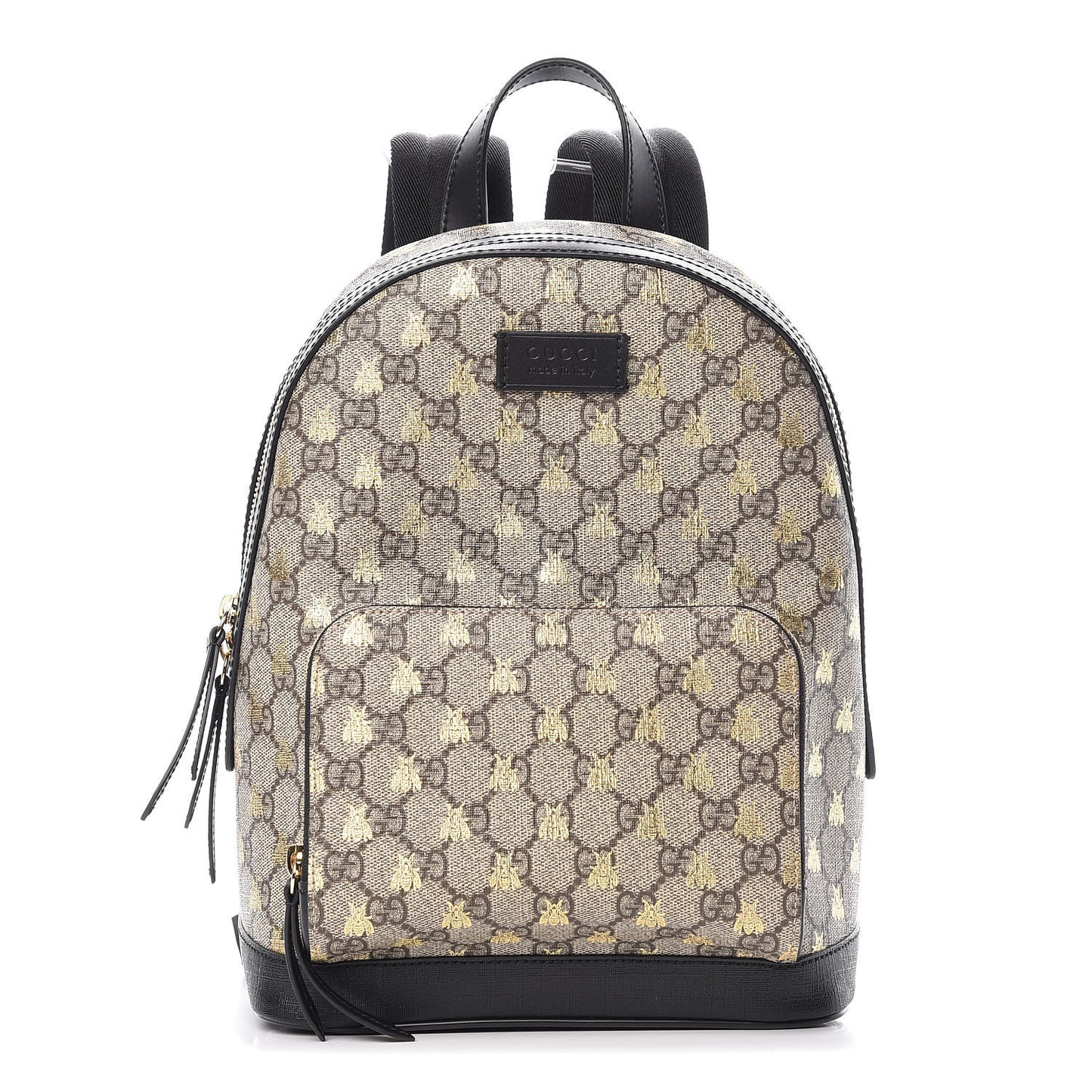 GG Supreme Monogram Bees Print Small Day Backpack Beige Oro Black