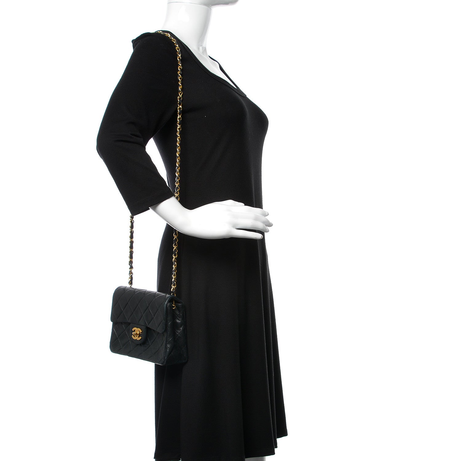 Chanel Lambskin Quilted Mini Square Flap Black 2 of 16