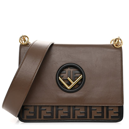 Fendi Vitello Century F is Fendi Bi-Color FF 1974 Embossed Kan I Shoulder Bag Maya Black 1 of 10