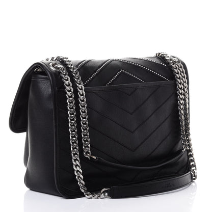 Saint Laurent Lambskin Matelasse Monogram Microstud Medium Niki Chain Satchel Black 2 of 4