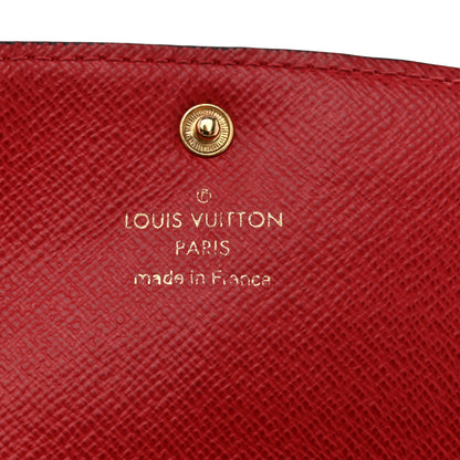Louis Vuitton Damier Ebene Emilie Wallet Red 6 of 7