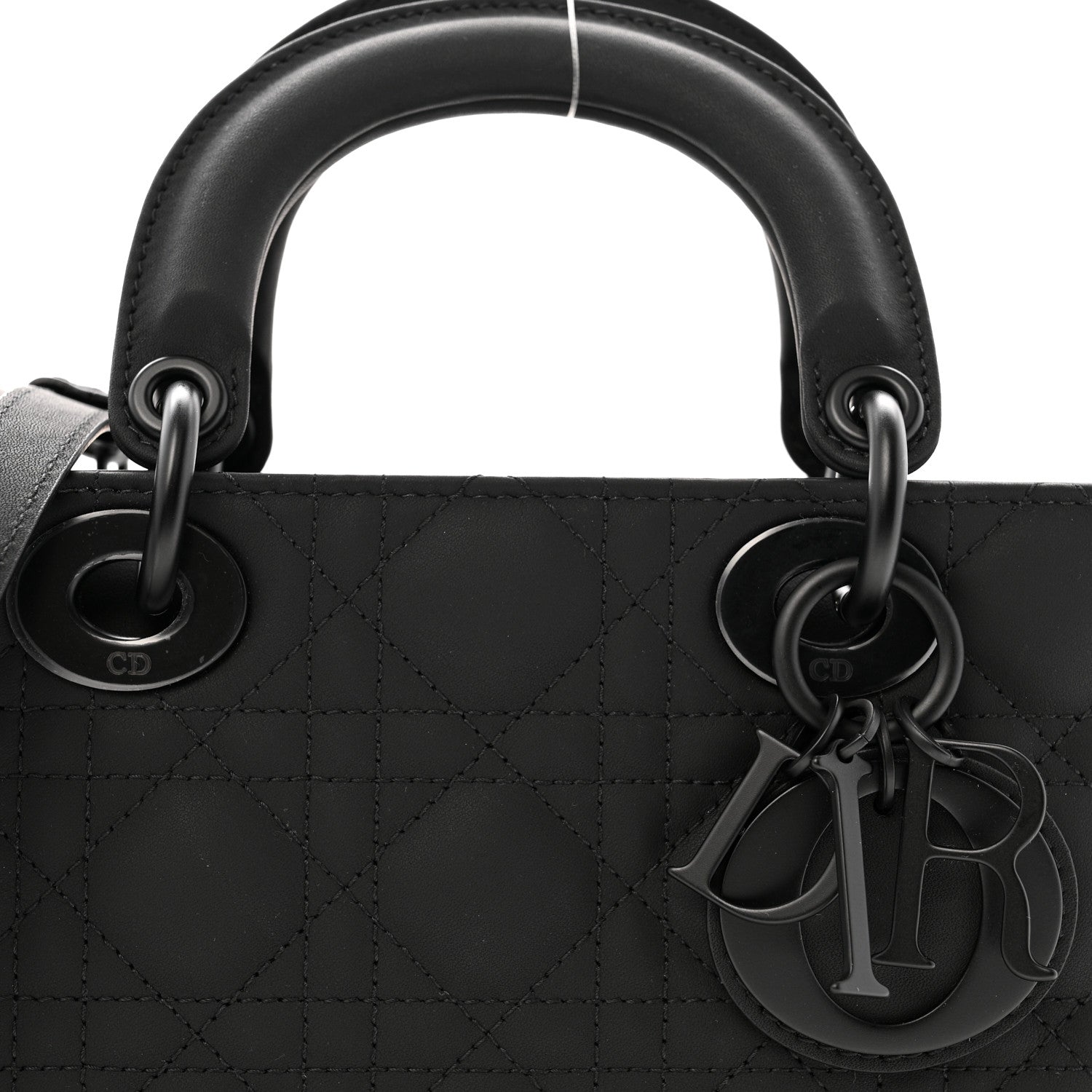 Christian Dior ブラックパーティーバッグ Christian Dior Ultra Matte Calfskin Cannage Medium Lady D-Joy