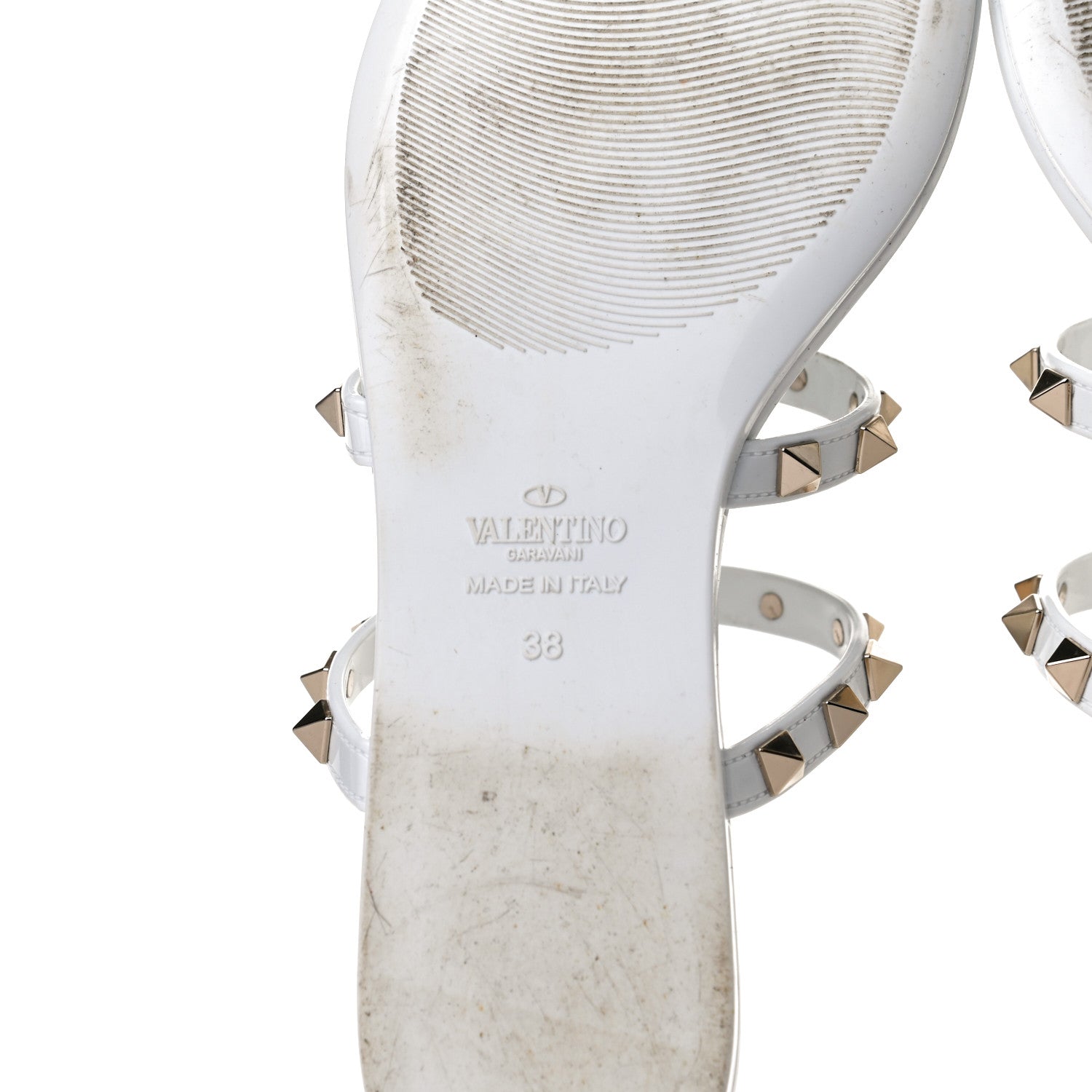 Valentino Garavani PVC Jelly Rockstud Caged Flat Thong Sandals 38 Optic White 8 of 10