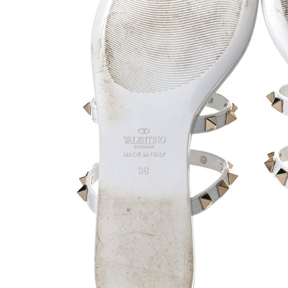 Valentino Garavani PVC Jelly Rockstud Caged Flat Thong Sandals 38 Optic White 8 of 10