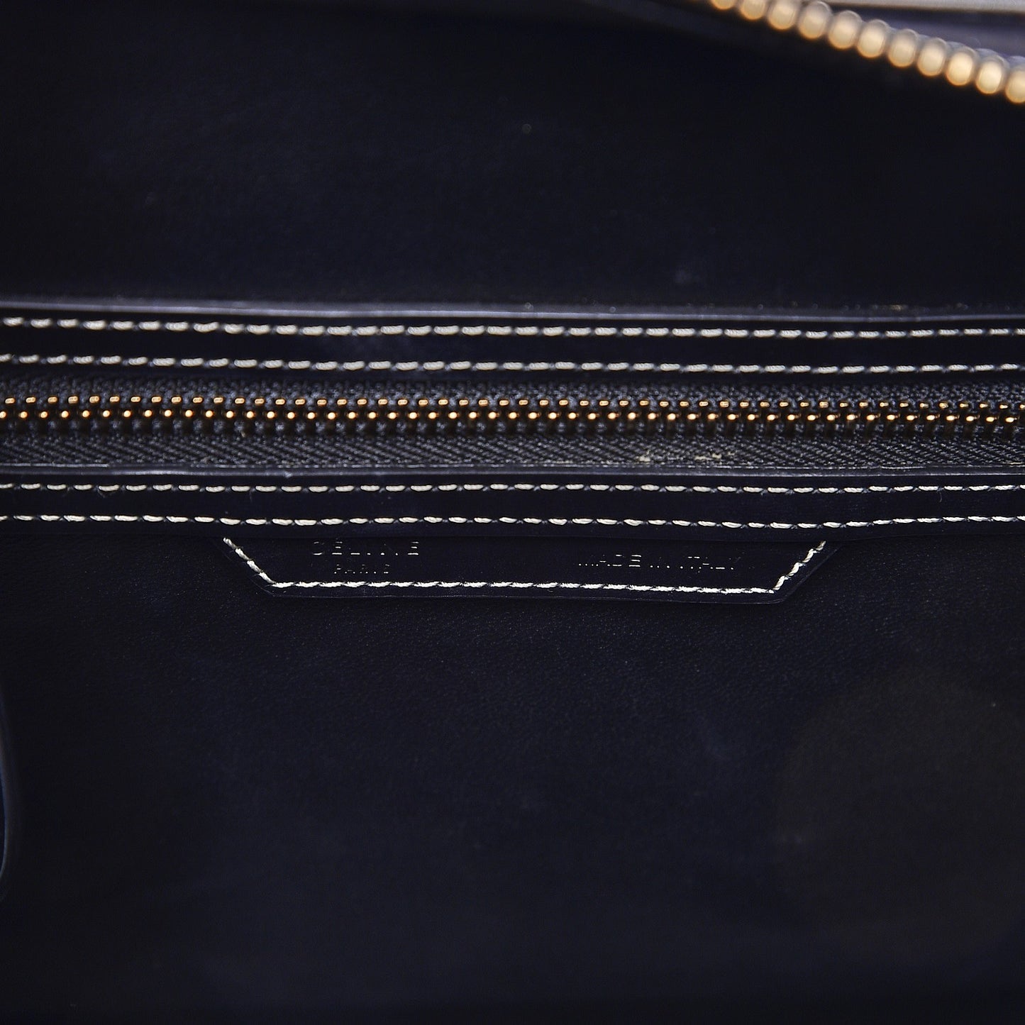 Glazed Calfskin Micro Tri-Color Luggage Dark Blue