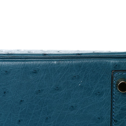 Hermes Ostrich Birkin 30 Cobalt 12 of 45